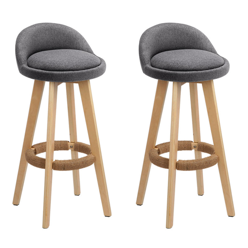 Sutton Fabric Barstools (Set of 2) - Grey