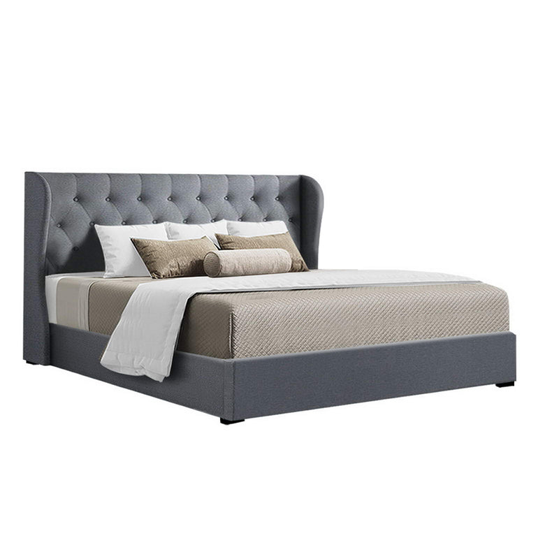 Carter King Fabric Gas Lift Bed - Grey