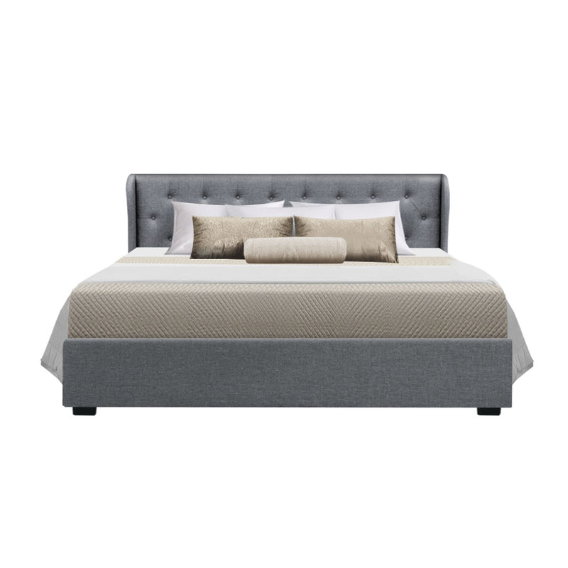 Carter King Fabric Gas Lift Bed - Grey