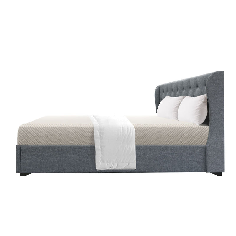 Carter King Fabric Gas Lift Bed - Grey