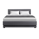 Ulen Queen Fabric LED Gas Lift Bed - Grey