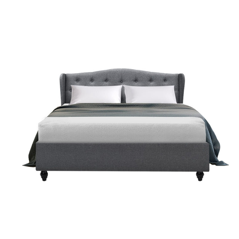 Pierre Double Fabric Bed - Grey