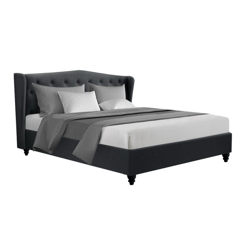 Pierre King Fabric Bed - Charcoal