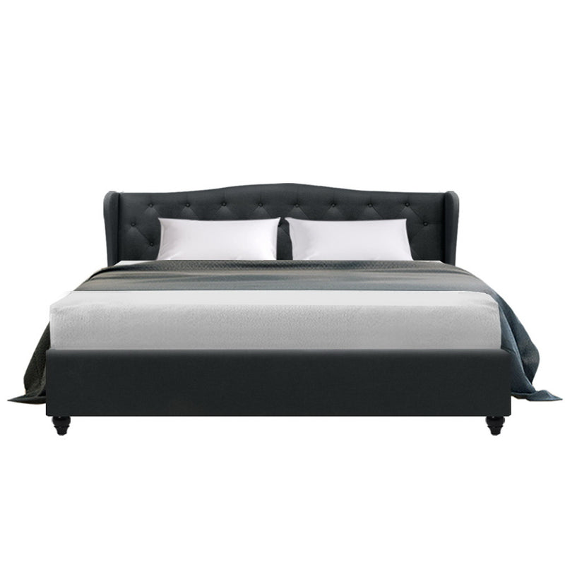 Pierre King Fabric Bed - Charcoal
