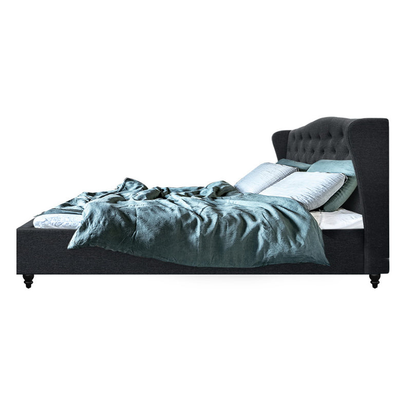 Pierre King Fabric Bed - Charcoal
