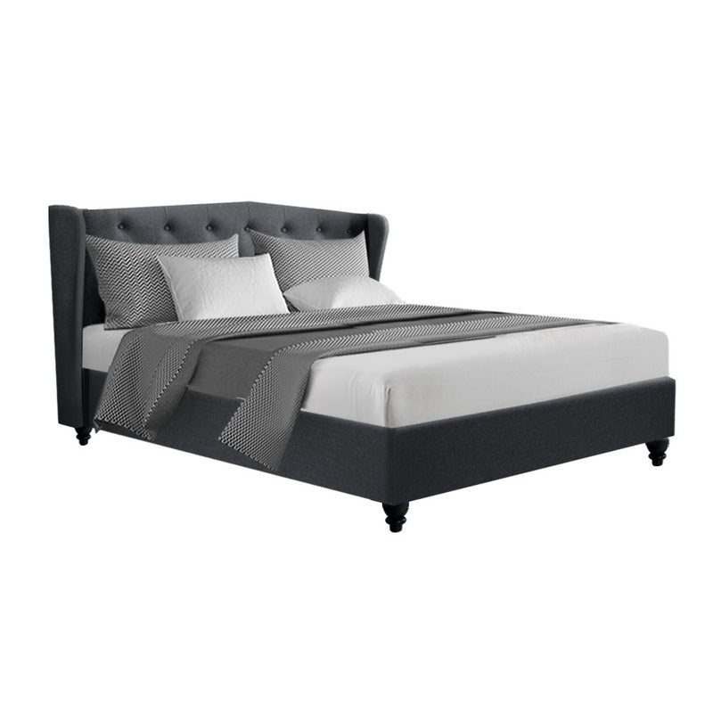 Pierre Queen Fabric Bed - Charcoal