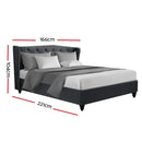 Pierre Queen Fabric Bed - Charcoal