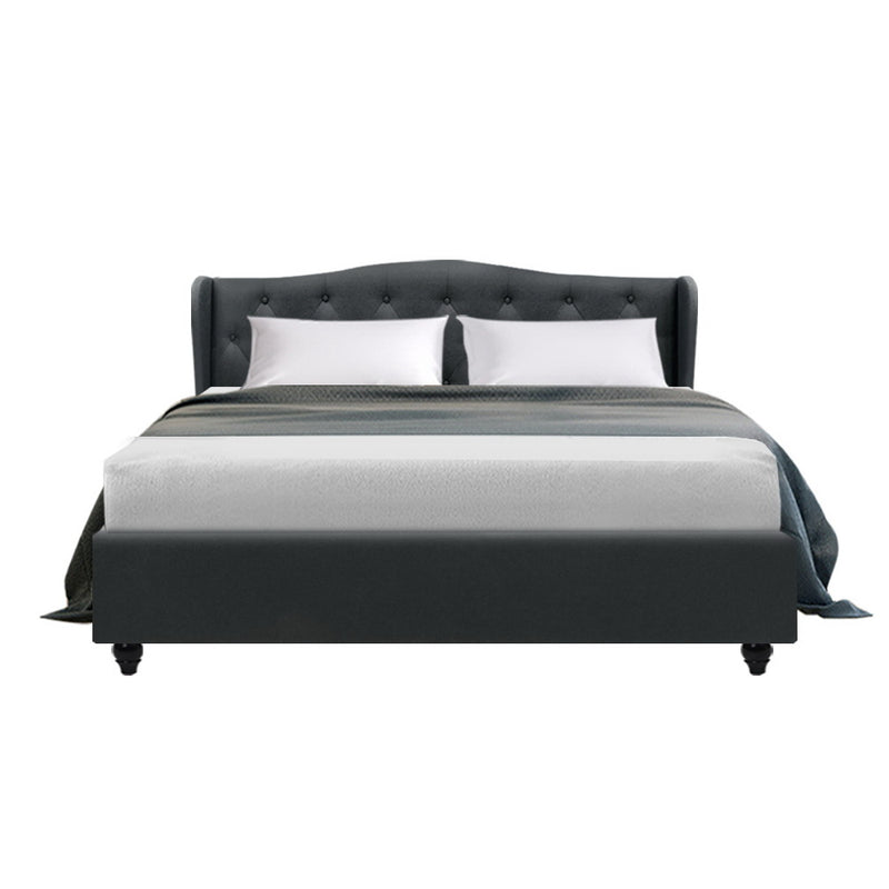 Pierre Queen Fabric Bed - Charcoal