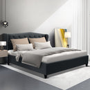 Pierre Queen Fabric Bed - Charcoal