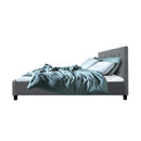 Vakita Double Fabric Bed- Grey
