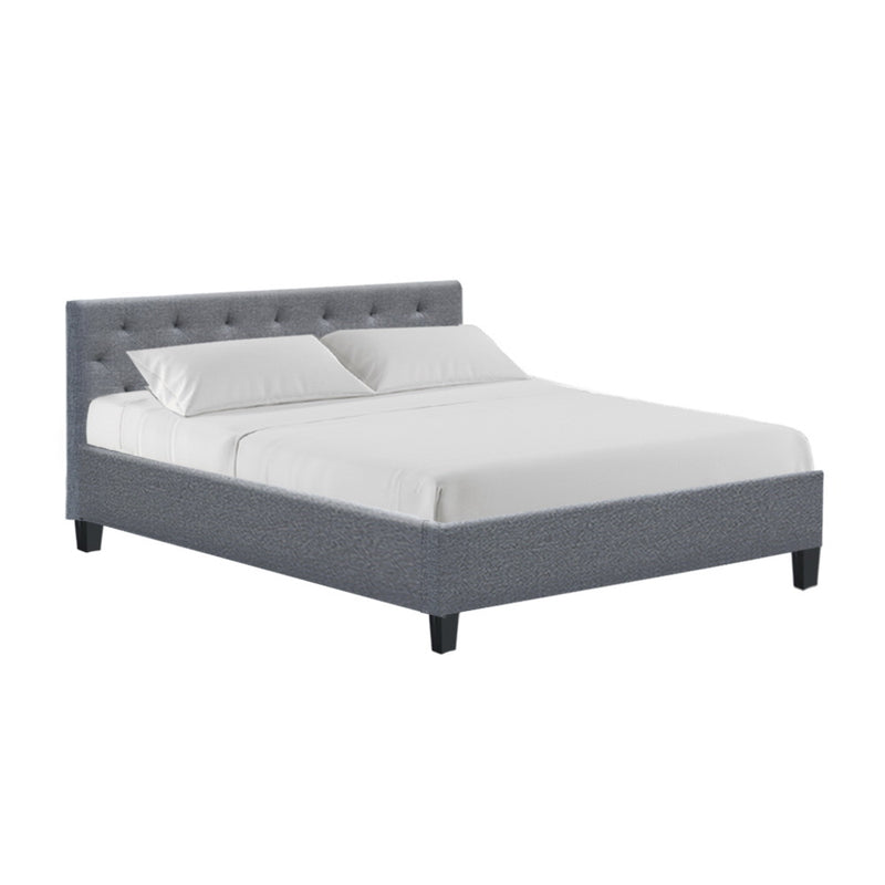 Vakita Queen Fabric Bed- Grey