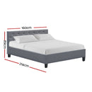 Vakita Queen Fabric Bed- Grey