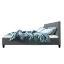 Vakita Queen Fabric Bed- Grey