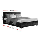 Elko Queen PU Gas Lift Bed - Black