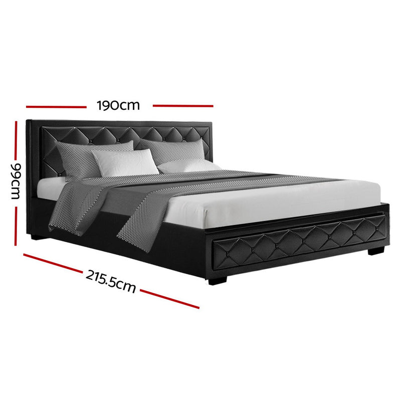 Elko King PU Gas Lift Bed - Black