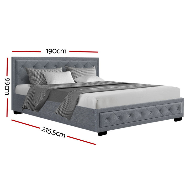 Tiyo King Fabric Gas Lift Bed