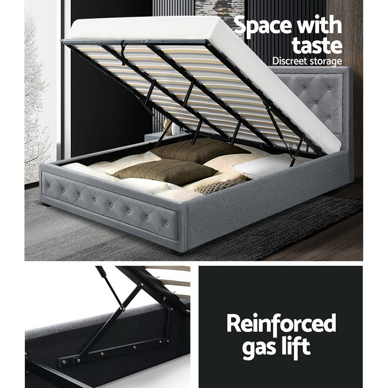 Tiyo King Fabric Gas Lift Bed