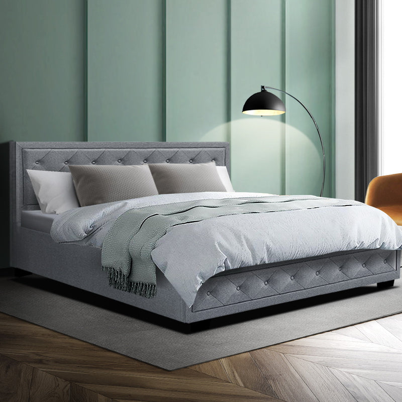 Tiyo King Fabric Gas Lift Bed