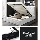 Elko King Single PU Gas Lift Bed - White