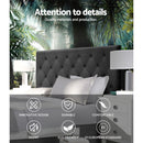 Sara Fabric Double Headboard - Charcoal