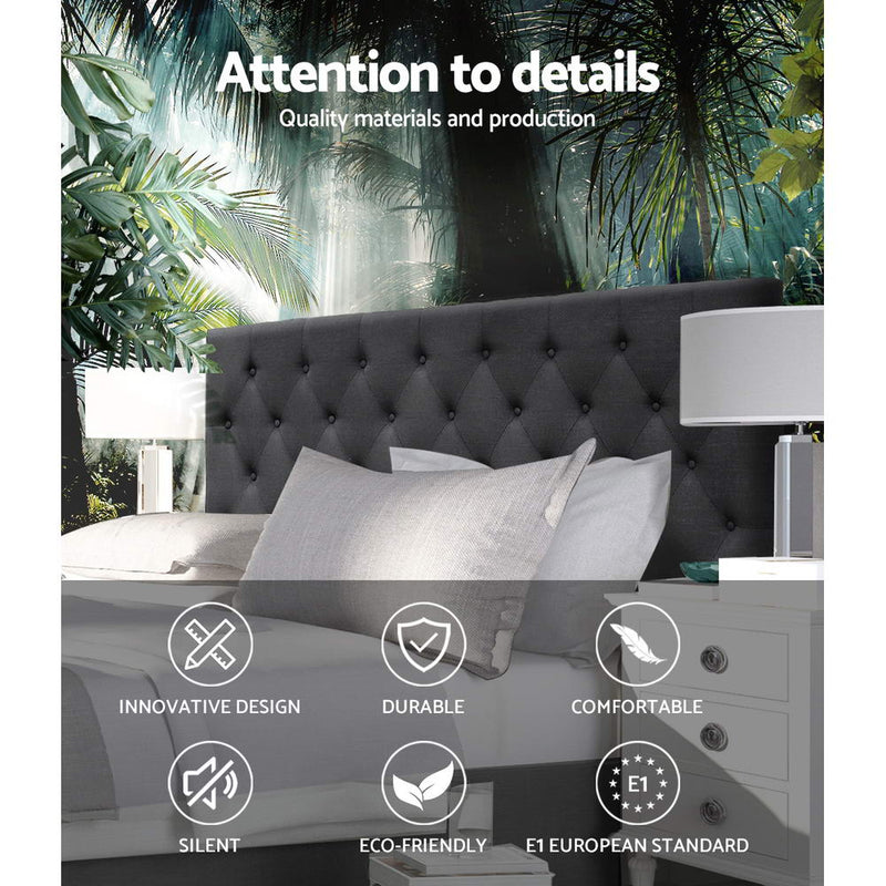 Sara Fabric King Headboard - Charcoal