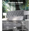 Sara Fabric Queen Headboard - Grey