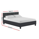Teeno Double Fabric Bed - Charcoal