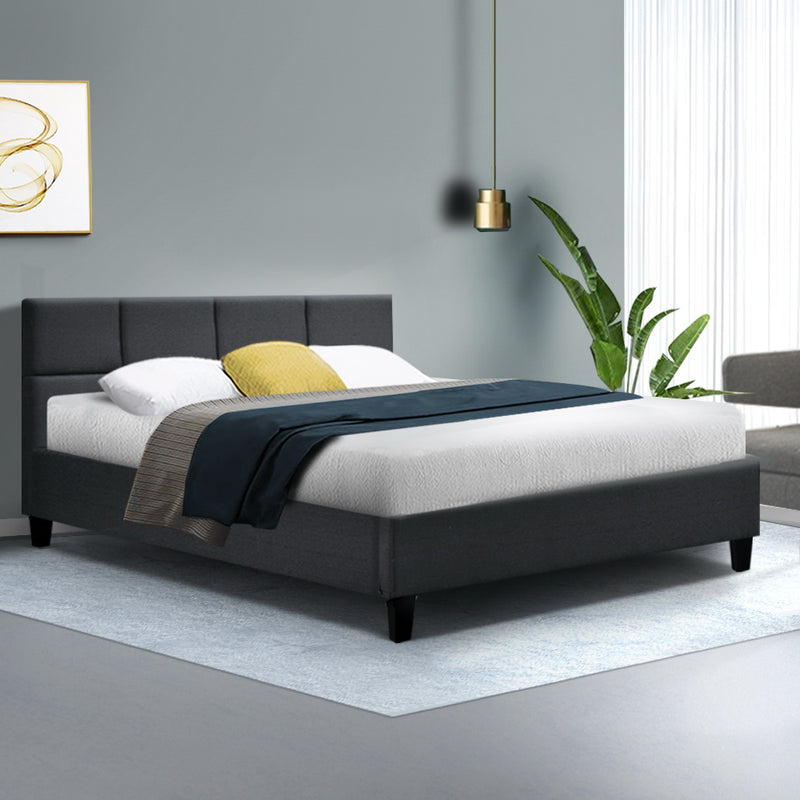 Teeno Double Fabric Bed - Charcoal