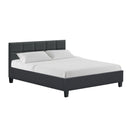 Teeno Queen Fabric Bed - Charcoal
