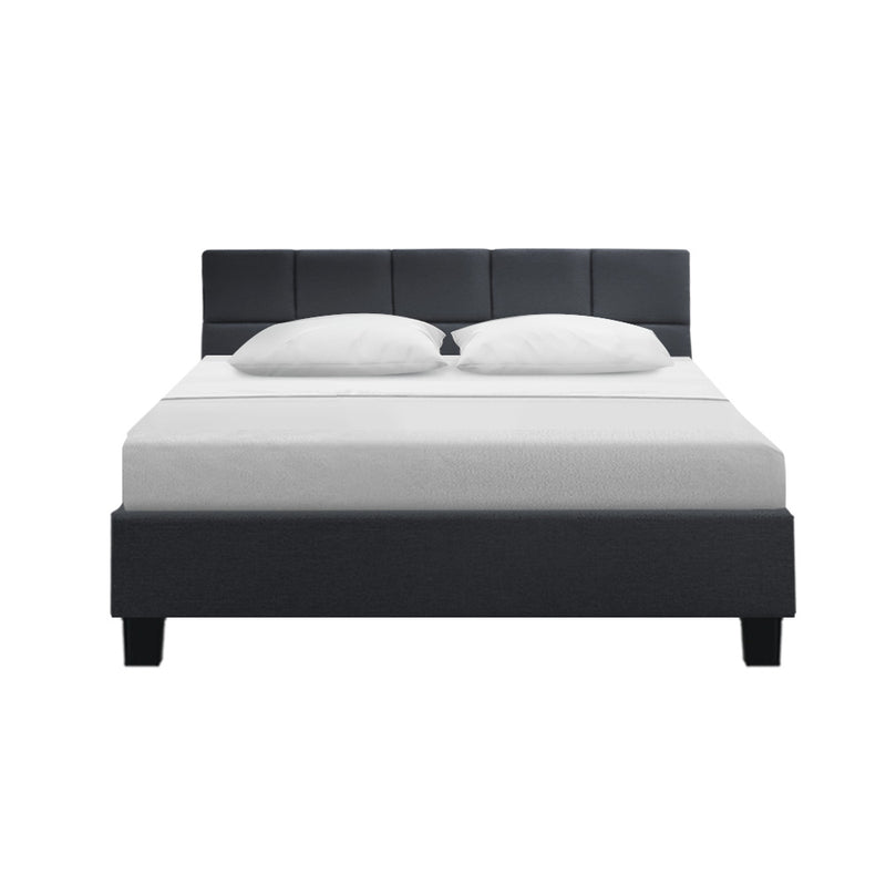 Teeno Queen Fabric Bed - Charcoal