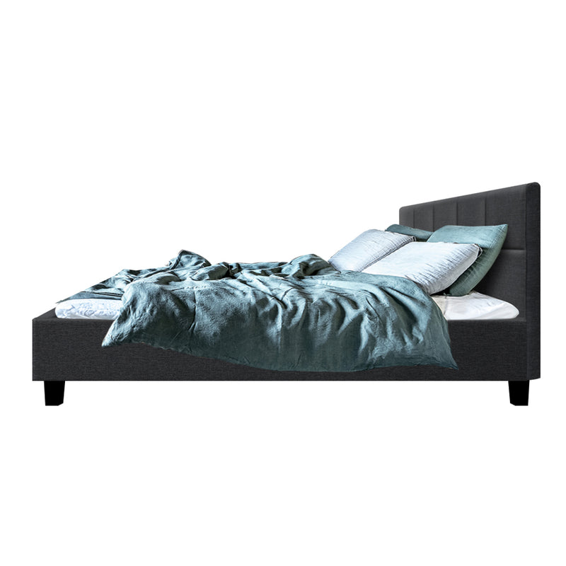 Teeno Queen Fabric Bed - Charcoal