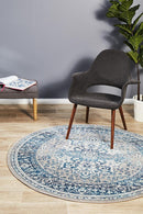 Akkadian Round Rug - Blue II.