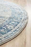 Akkadian Round Rug - Blue II.