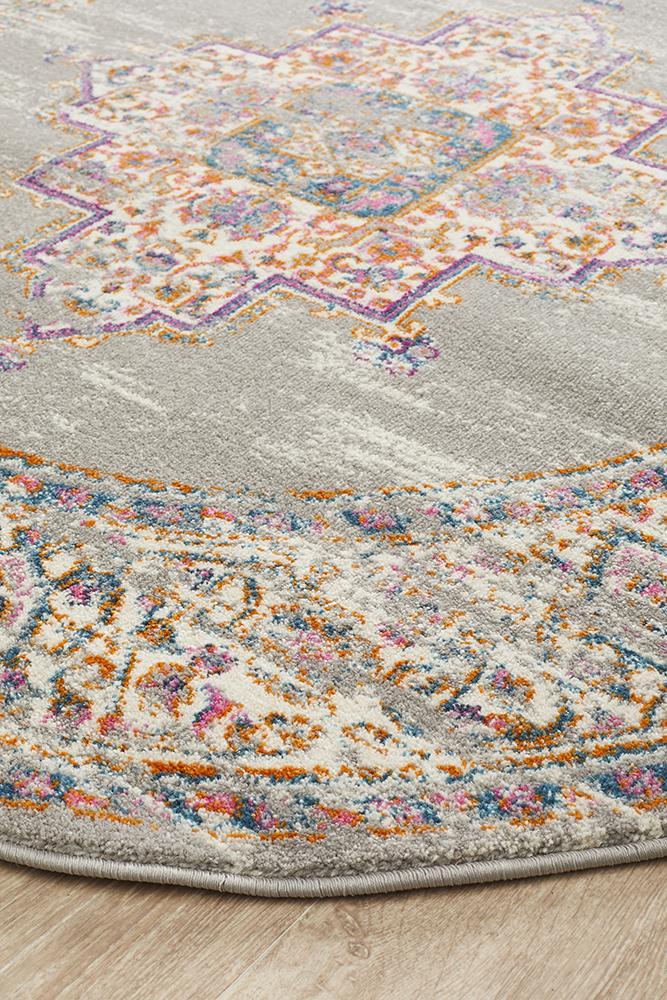 Akkadian Round Rug - Grey.