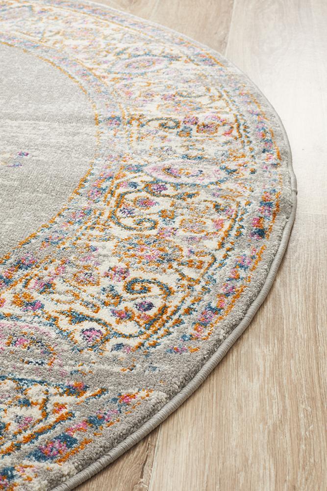 Akkadian Round Rug - Grey.
