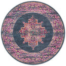 Akkadian Round Rug - Navy.