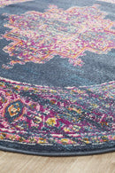 Akkadian Round Rug - Navy.