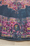 Akkadian Round Rug - Navy.