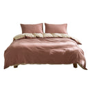 Quilt Cover Set Cotton Duvet King Red Beige.