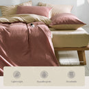 Quilt Cover Set Cotton Duvet King Red Beige.