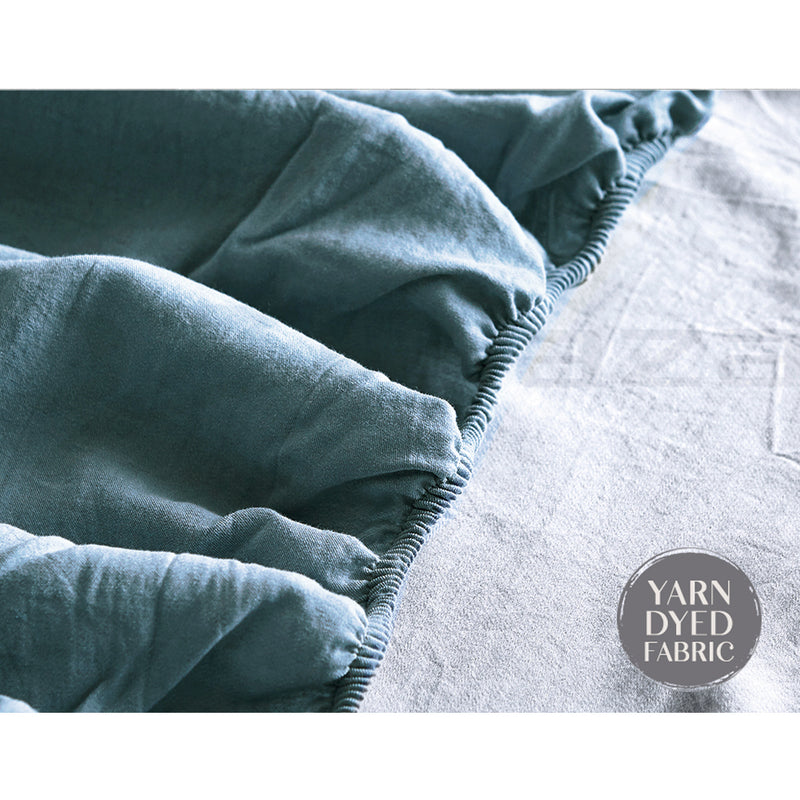 Sheet Set Cotton Sheets King Blue Dark Blue.