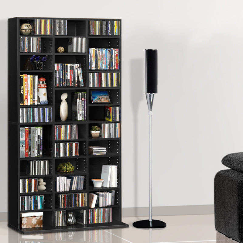 Adjustable Book Storage Shelf Rack Unit - Black