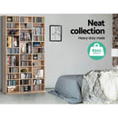 528 DVD 1116 CD Storage Shelf Media Rack Stand Cupboard Book Unit Oak.