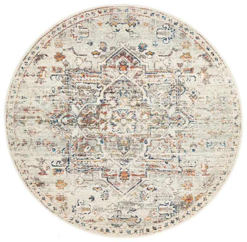 Millenia Round Rug - Silver.