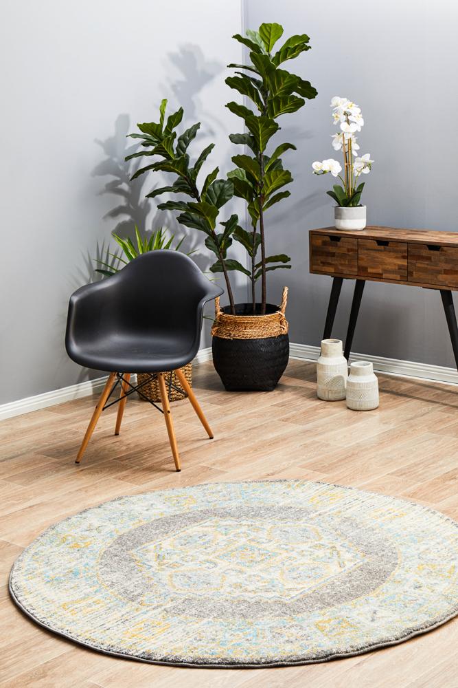 Millenia Round Rug - Grey.