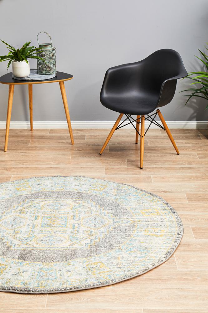 Millenia Round Rug - Grey.