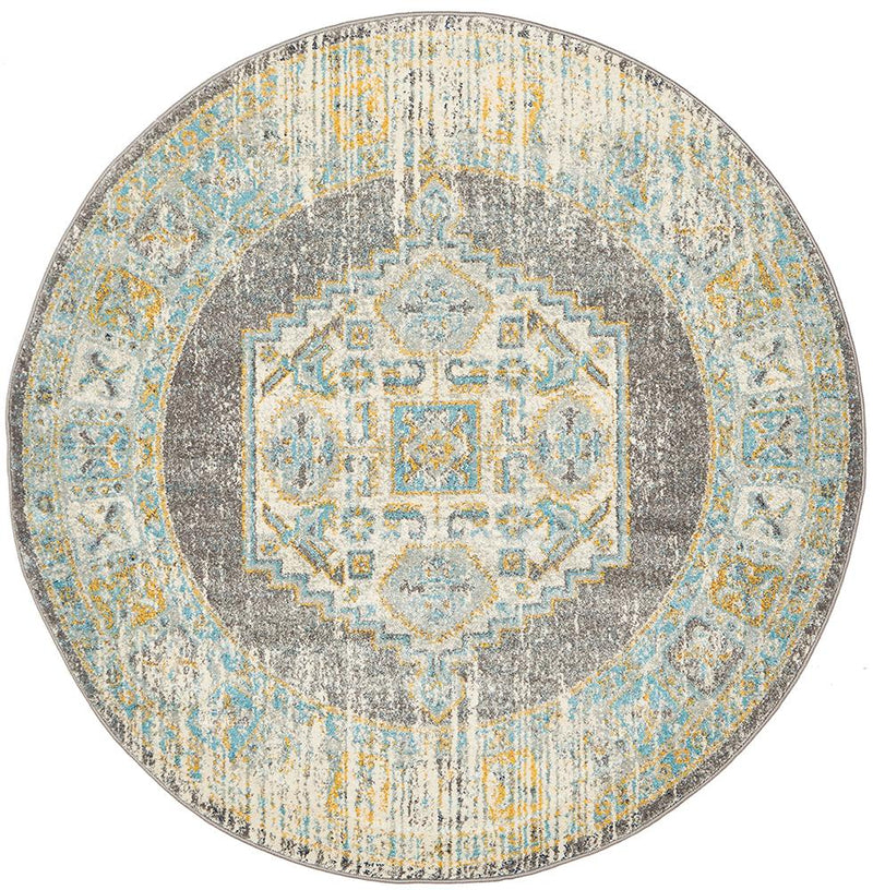 Millenia Round Rug - Grey.