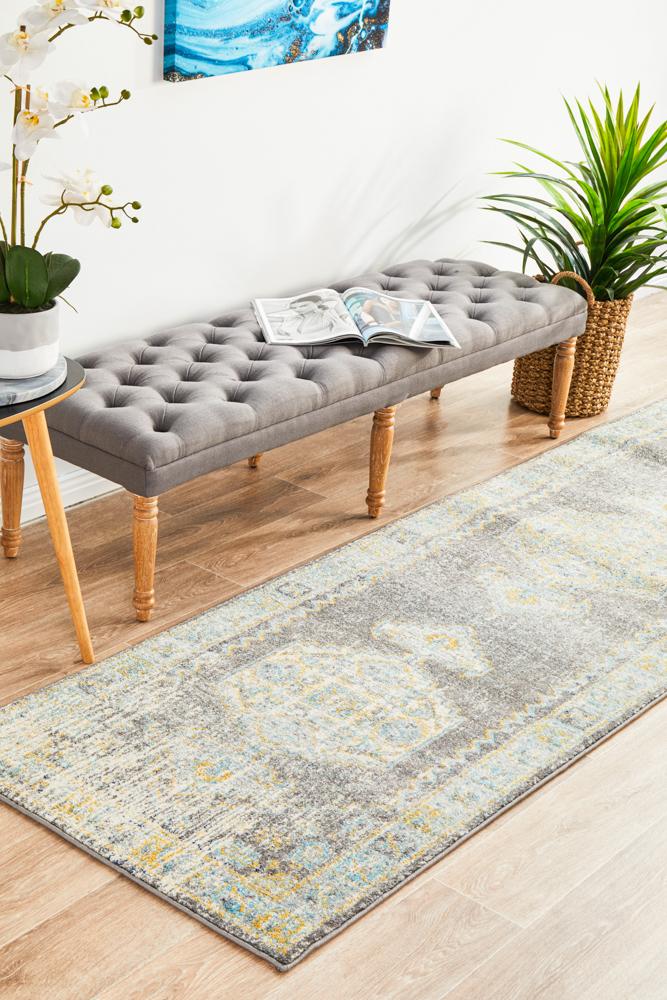 Millenia Runner Rug - Grey.