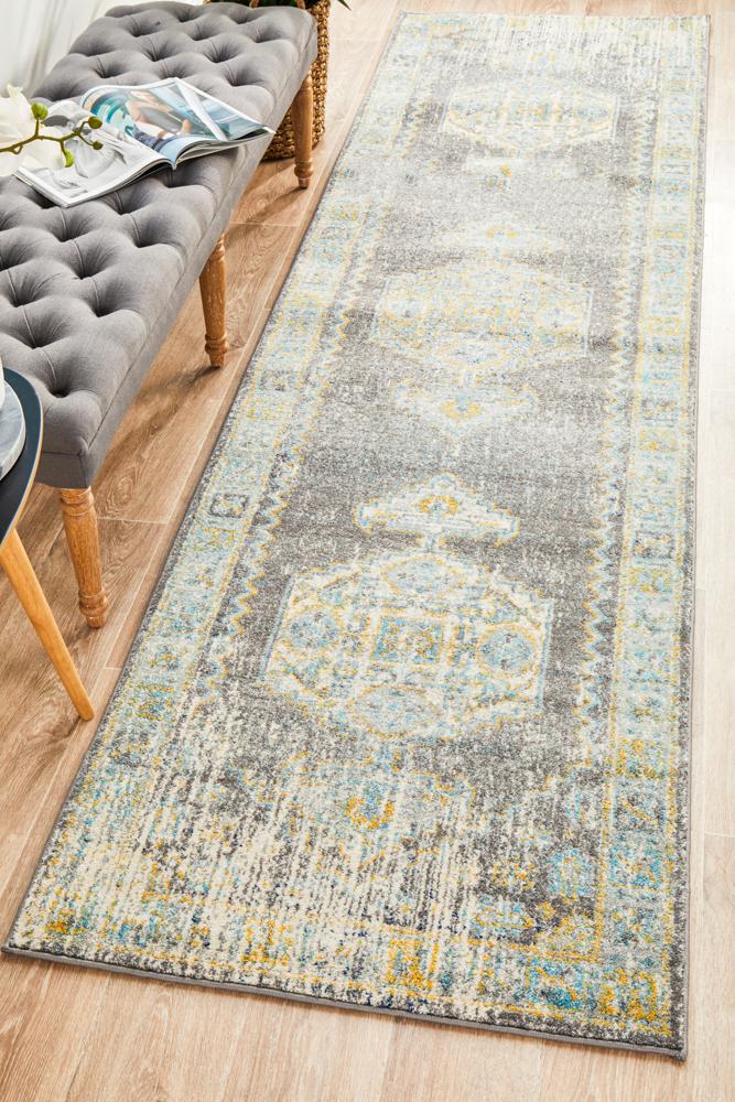 Millenia Runner Rug - Grey.