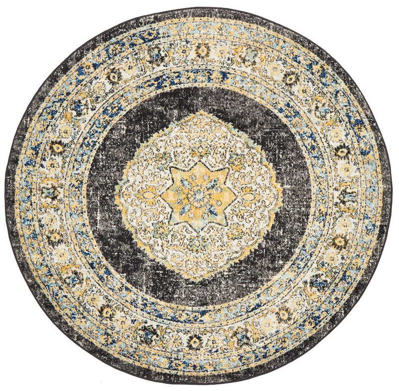 Millenia Round Rug - Charcoal.